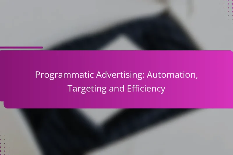 Programmatic Advertising: Automation, Targeting and Efficiency