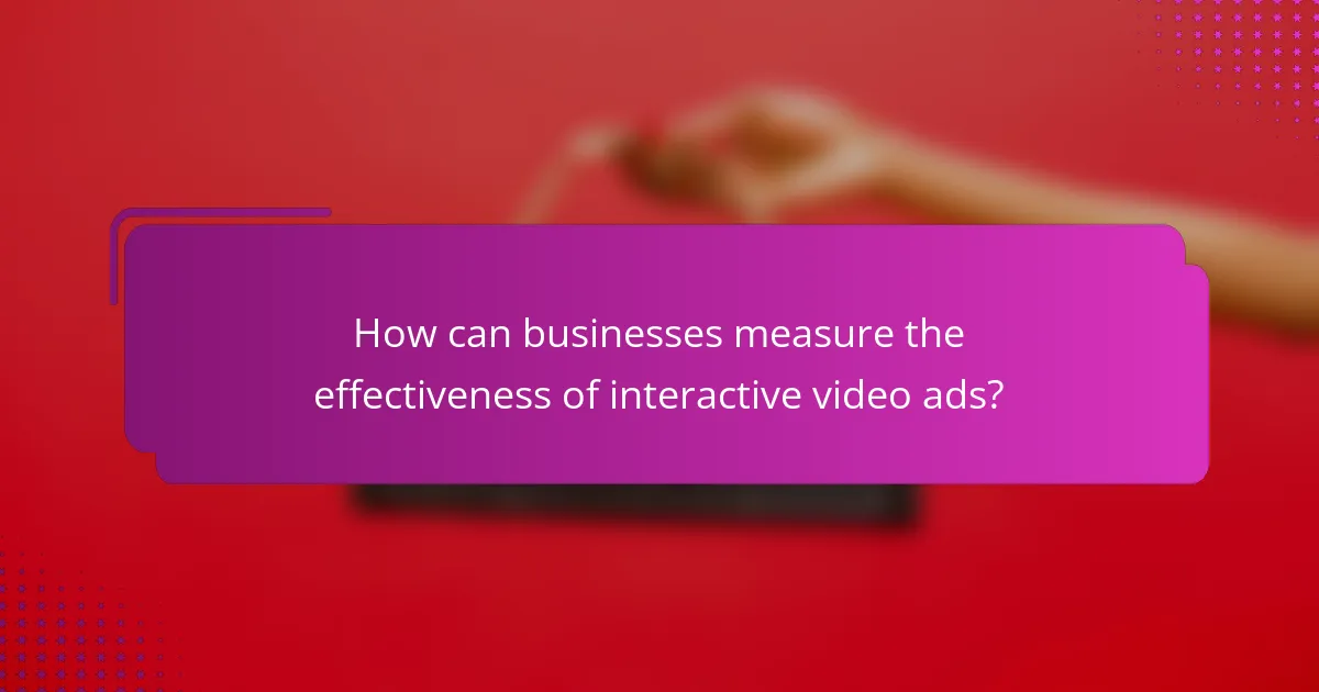 How can businesses measure the effectiveness of interactive video ads?