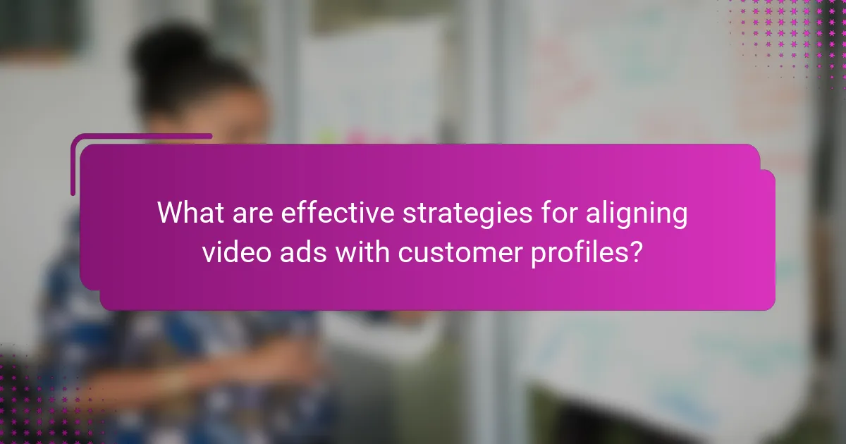 What are effective strategies for aligning video ads with customer profiles?