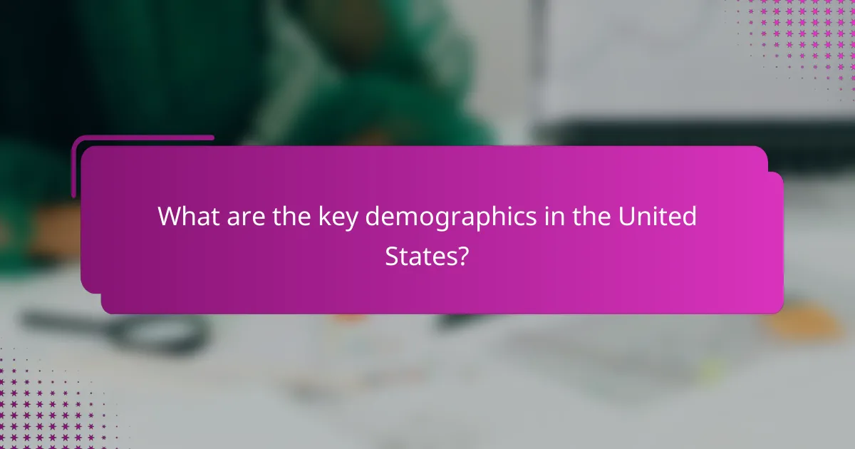 What are the key demographics in the United States?
