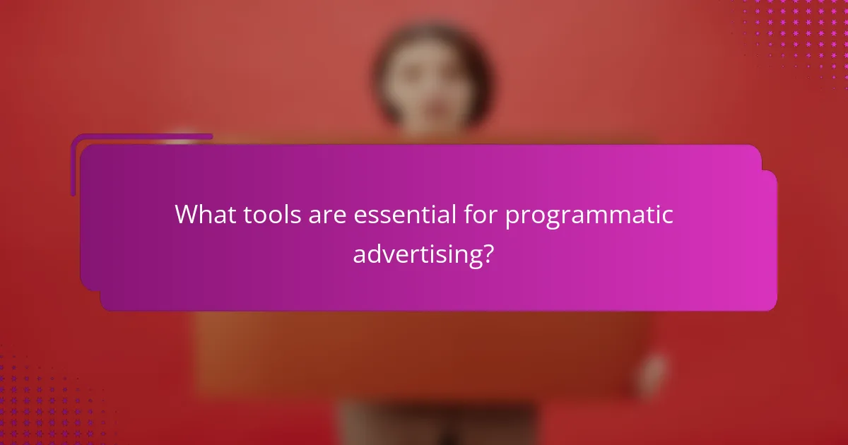 What tools are essential for programmatic advertising?
